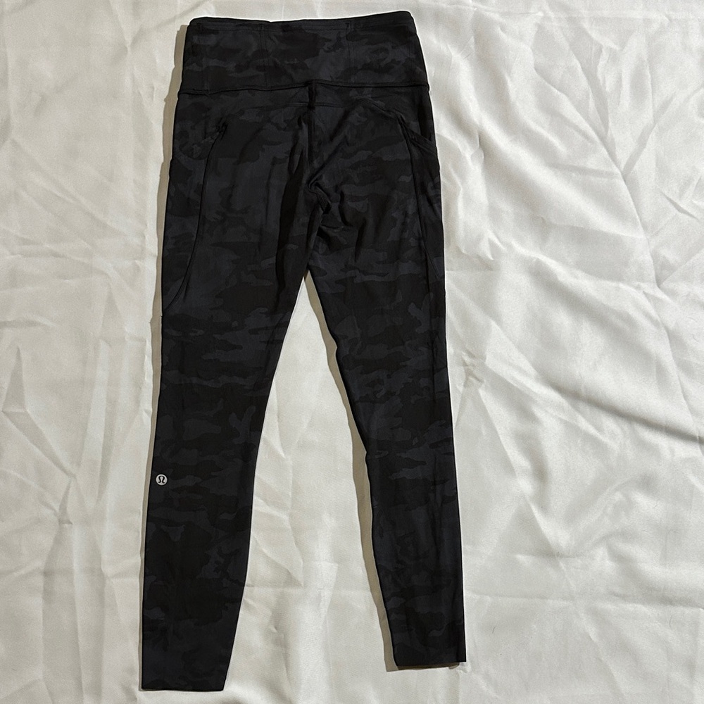 Lululemon Black Camouflage Fast and Free Leggings